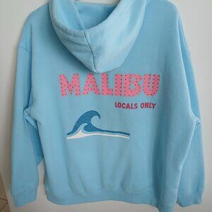 MALIBU Hoodie Sweatshirt Zip Up - Oversized - Size Small NWT